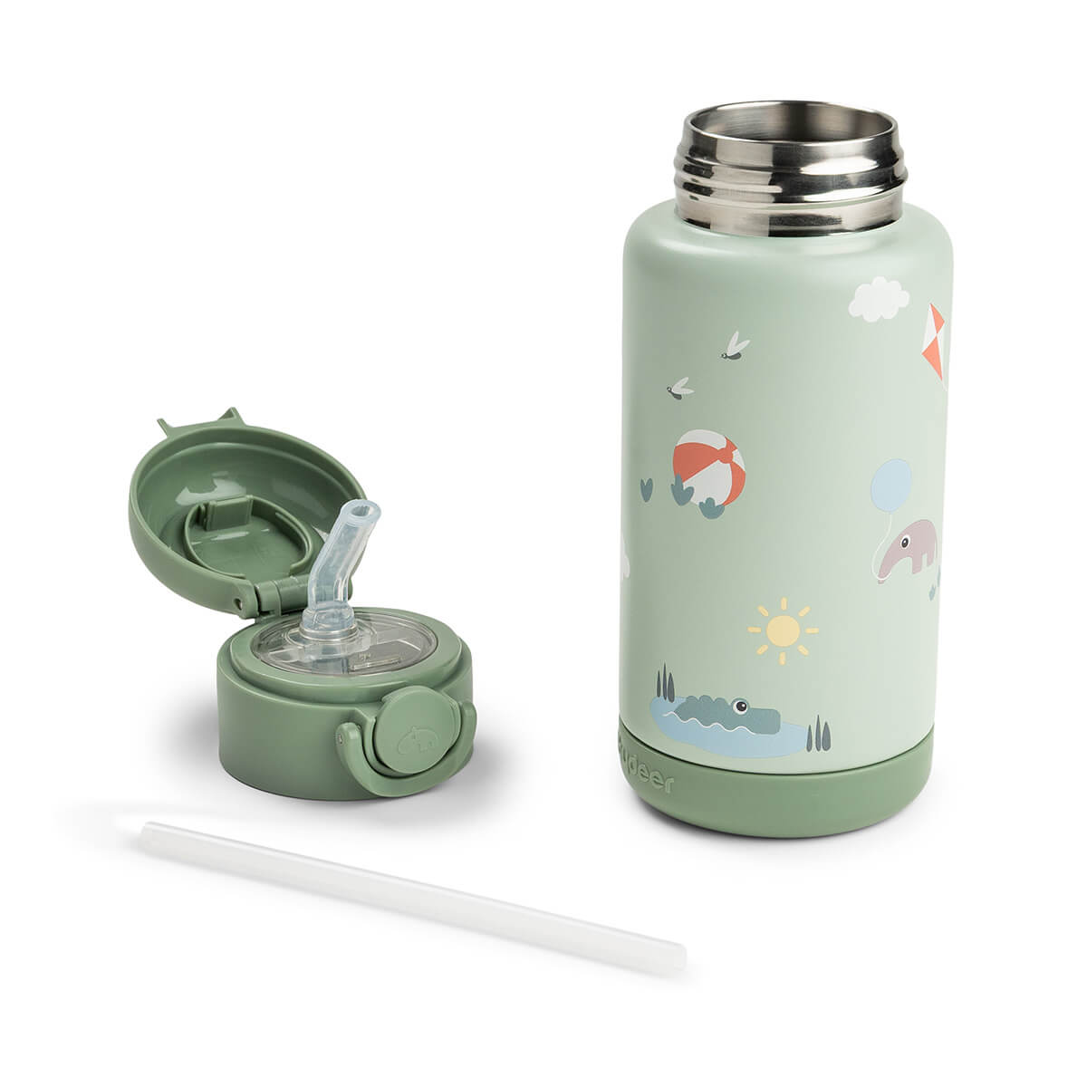 DONE BY DEER Insulated straw bottle - Playground - Green - 340 ml - Image 3