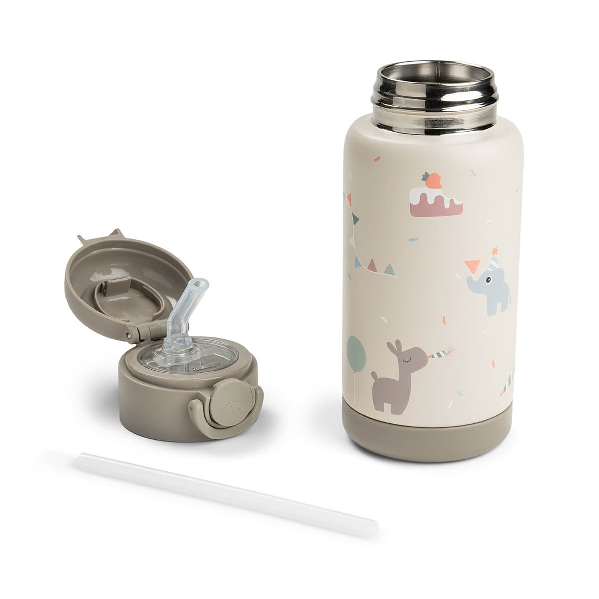 DONE BY DEER Insulated straw bottle - Celebration - Sand - 340 ml - Image 3