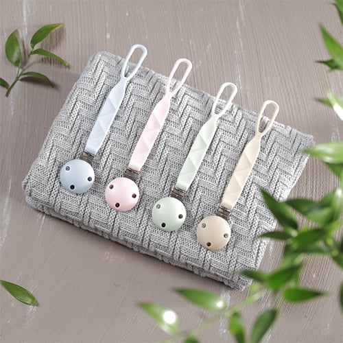 BabyOno: Silicone Pacifier Clip - Beige - Image 2