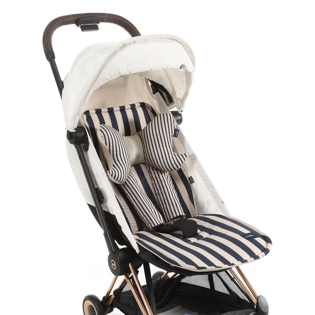 LA MILLOU STROLLER PAD MULTI STRIPES NAVY - Image 2