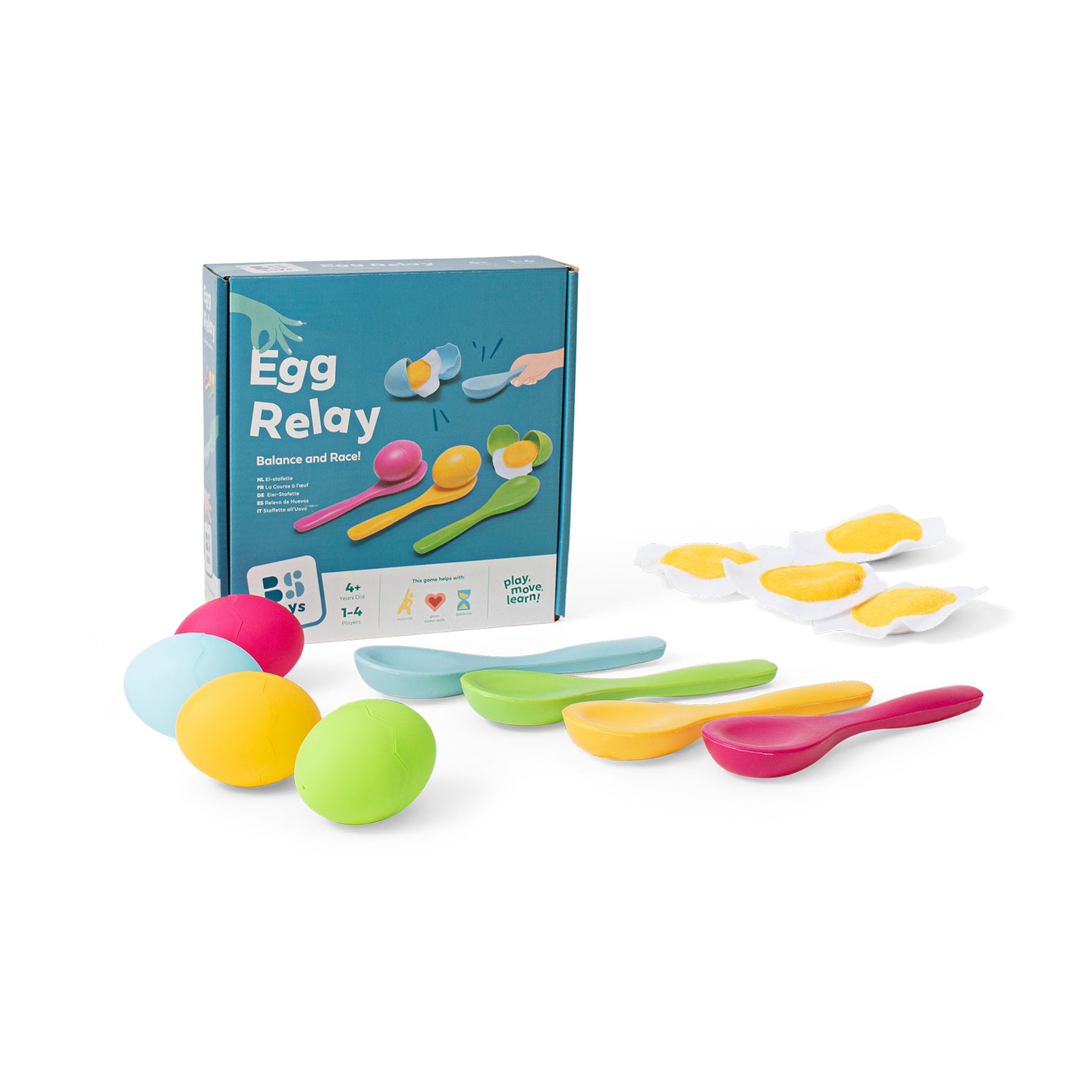 BS TOYS. Egg Relay spoon racing game