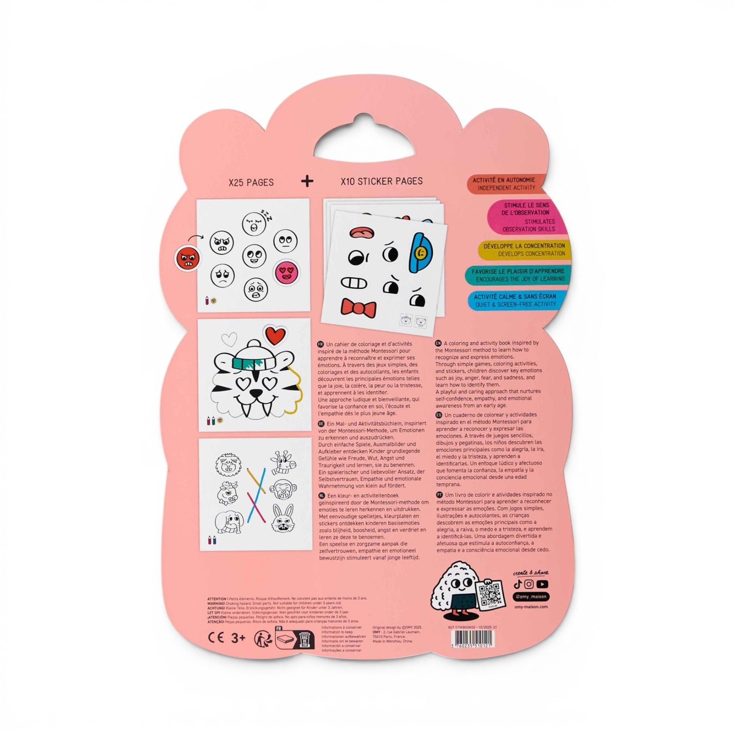 OMY. Montessori Emotions Sticker Activity Book - Image 5