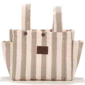LA MILLOU Mollet Stroller Organizer Quilted – Stripes Beige