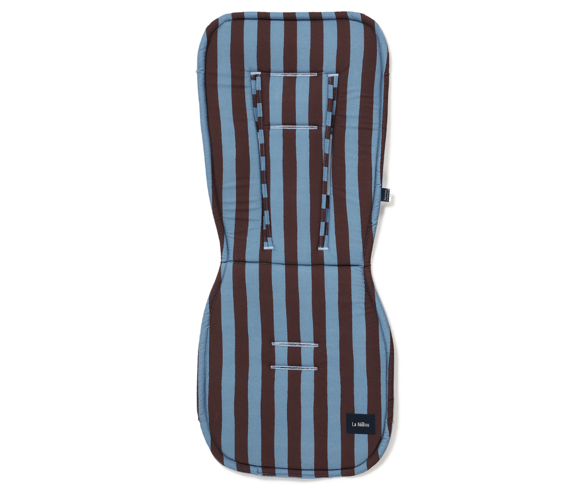 LA MILLOU STROLLER PAD MULTI STRIPES BLUE