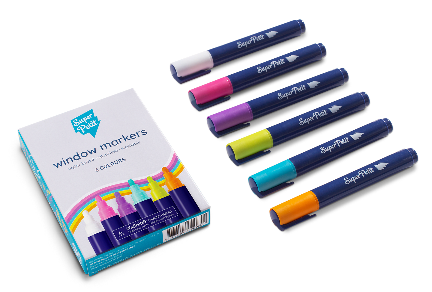 SUPER PETIT. Set of 6 large glass markers