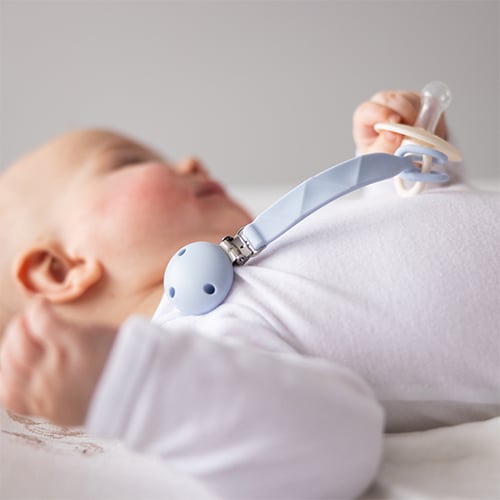 BabyOno: Silicone Pacifier Clip - Blue - Image 2