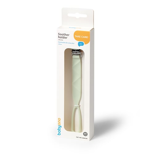 BabyOno Silicone Pacifier Clip - Green - Image 2