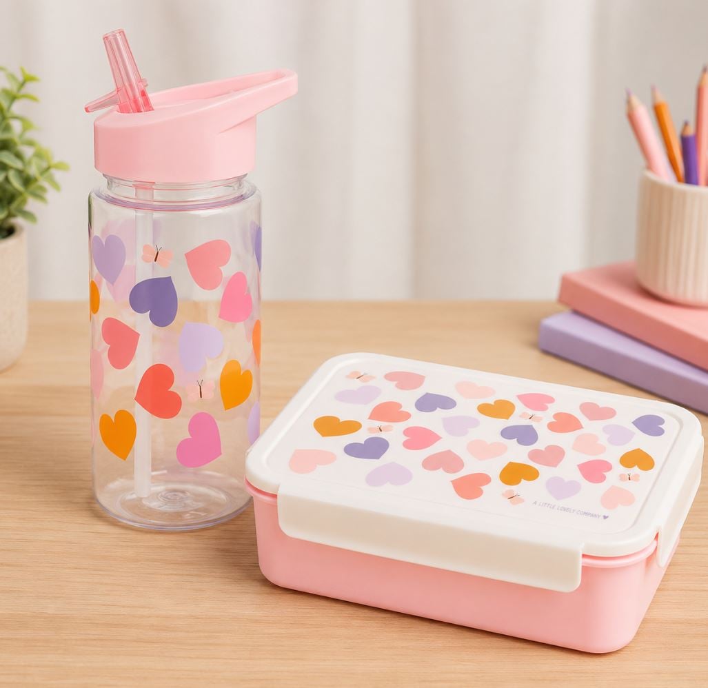 A little lovely company: Tritan Children's Water Bottle 450ml-Hearts - Image 3