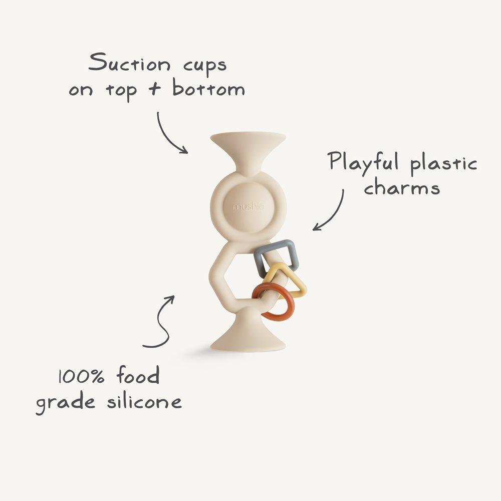 MUSHIE Silicone Toy with Suction Cups HexaPop Blush - Image 3