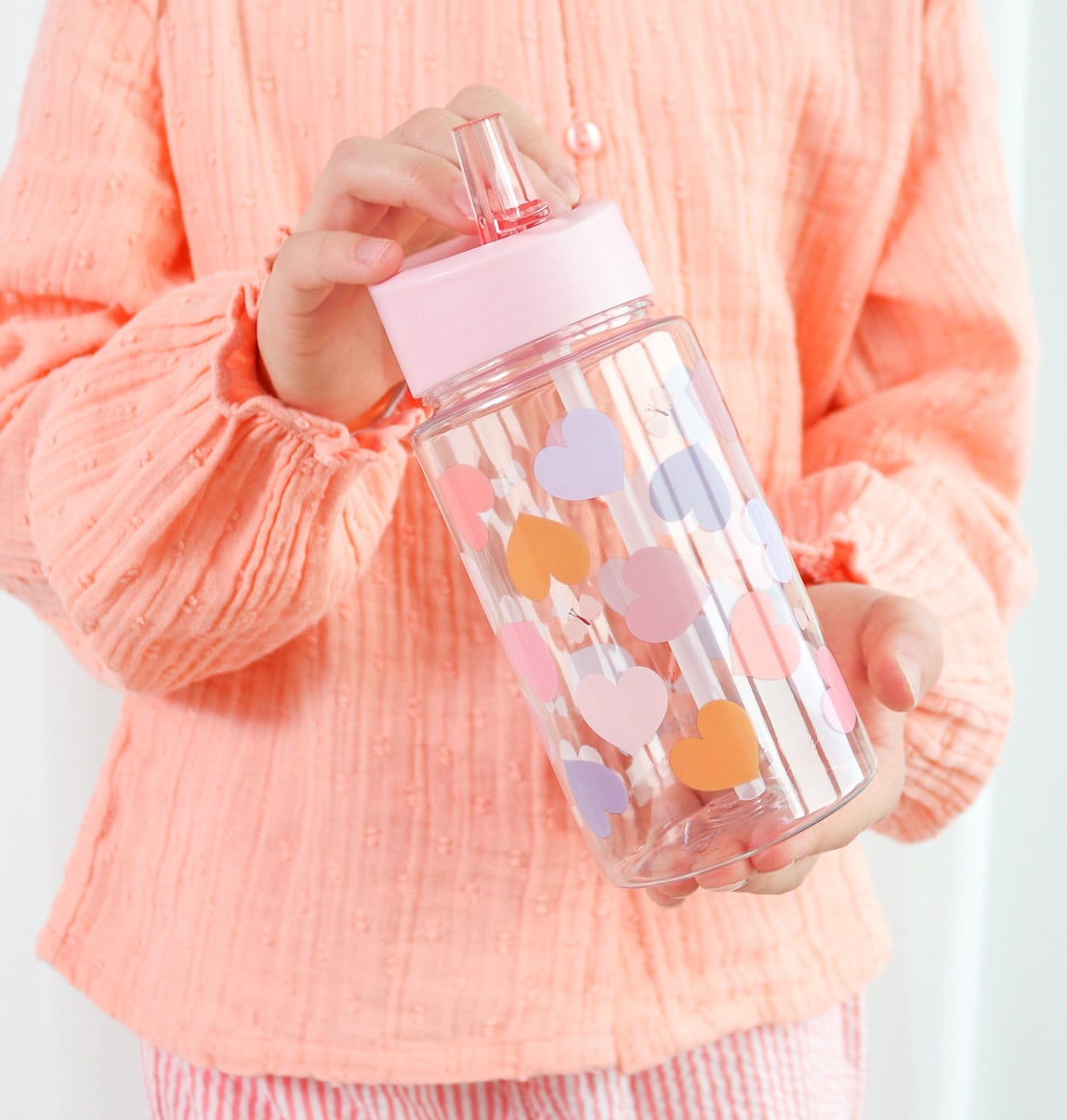 A little lovely company: Tritan Children's Water Bottle 450ml-Hearts - Image 4