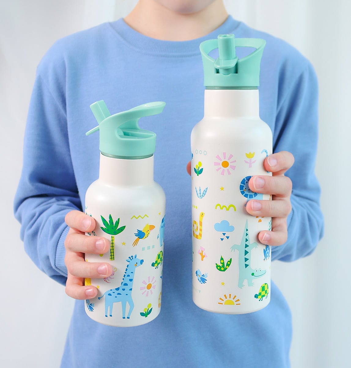 A Little Lovely Company Stainless steel Thermos drink bottle 350ml Jungle - Image 5