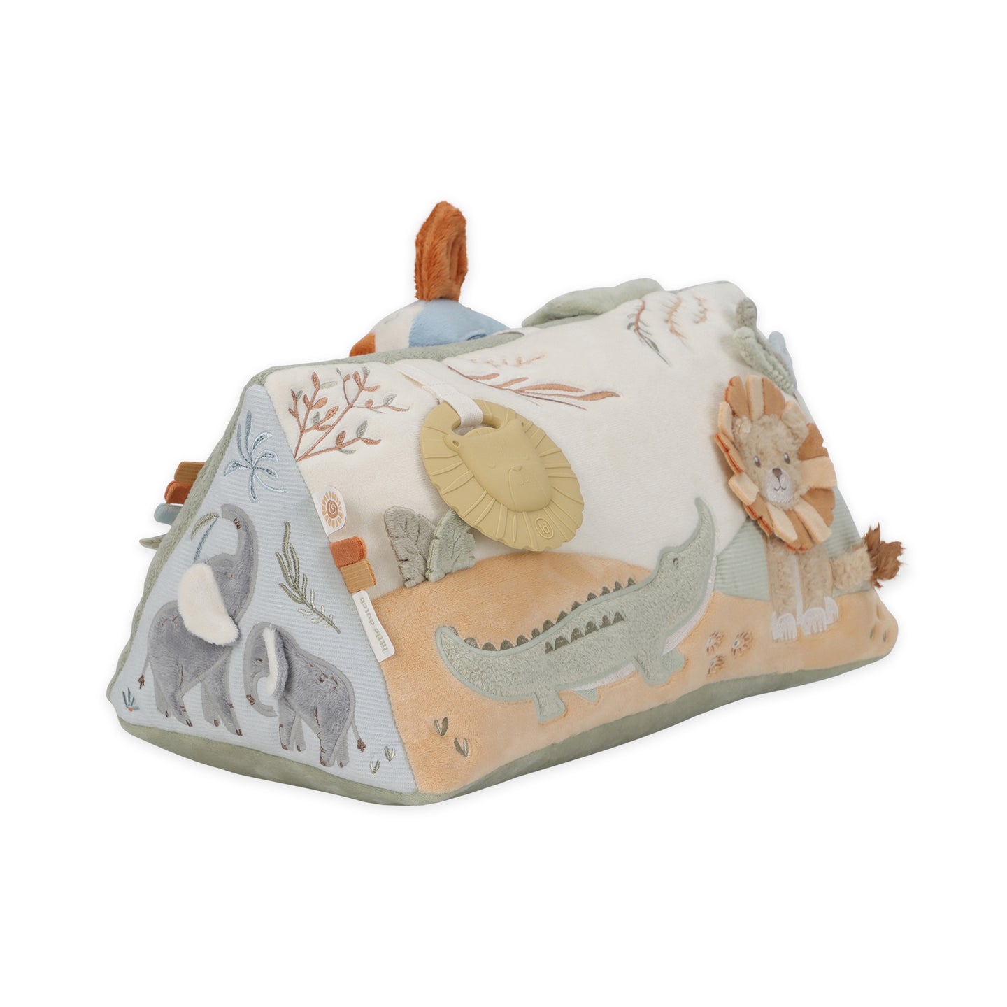 LITTLE DUTCH. Safari Friends GRS fabric activity triangle