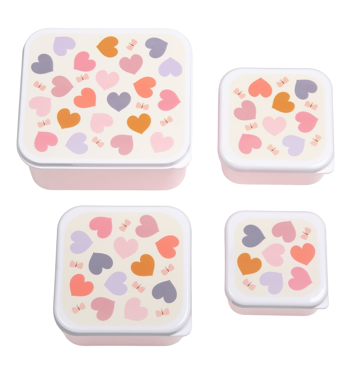 A little lovely company: Set of 4 Lunch & Snack Box -Hearts