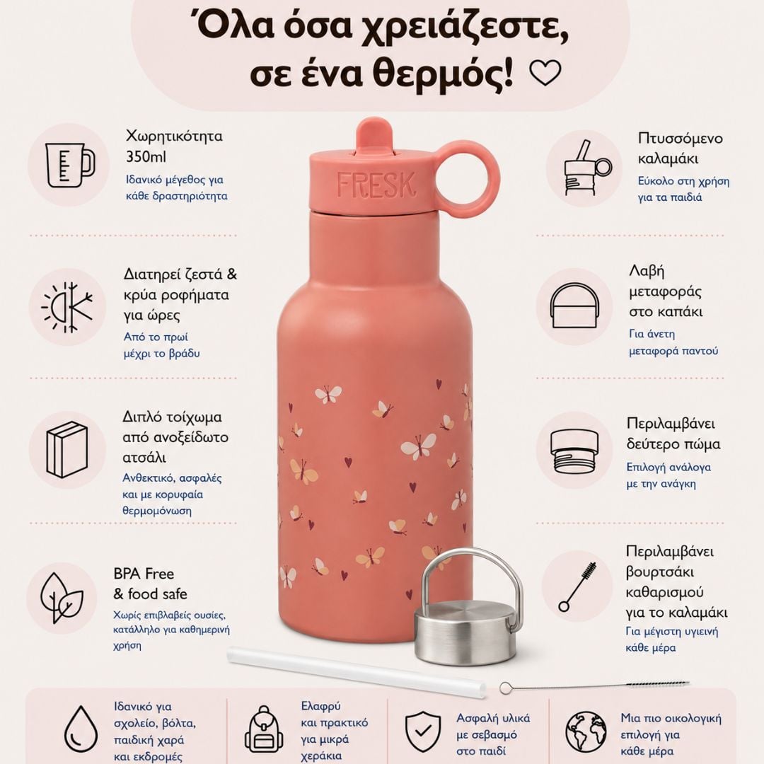 Fresk - Thermos bottle 350 ml Butterfly - Image 3
