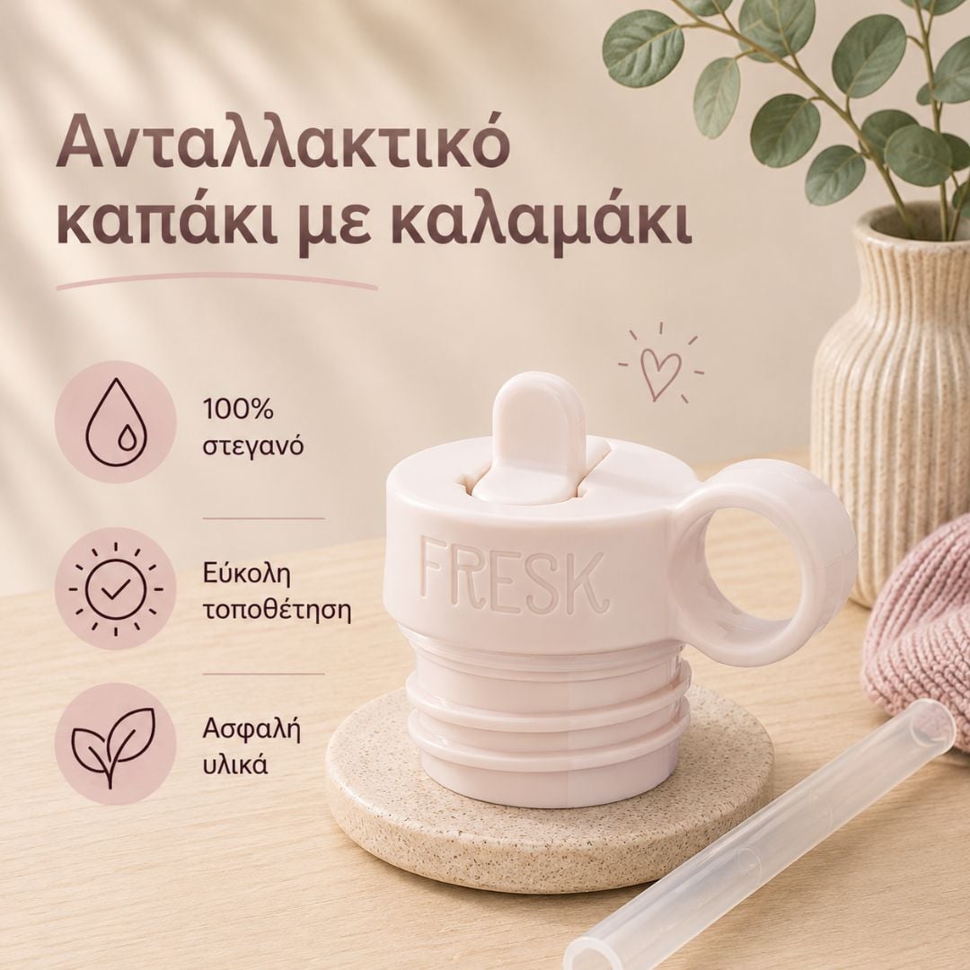 Fresk: Replacement straw + cap set Cream - Image 2