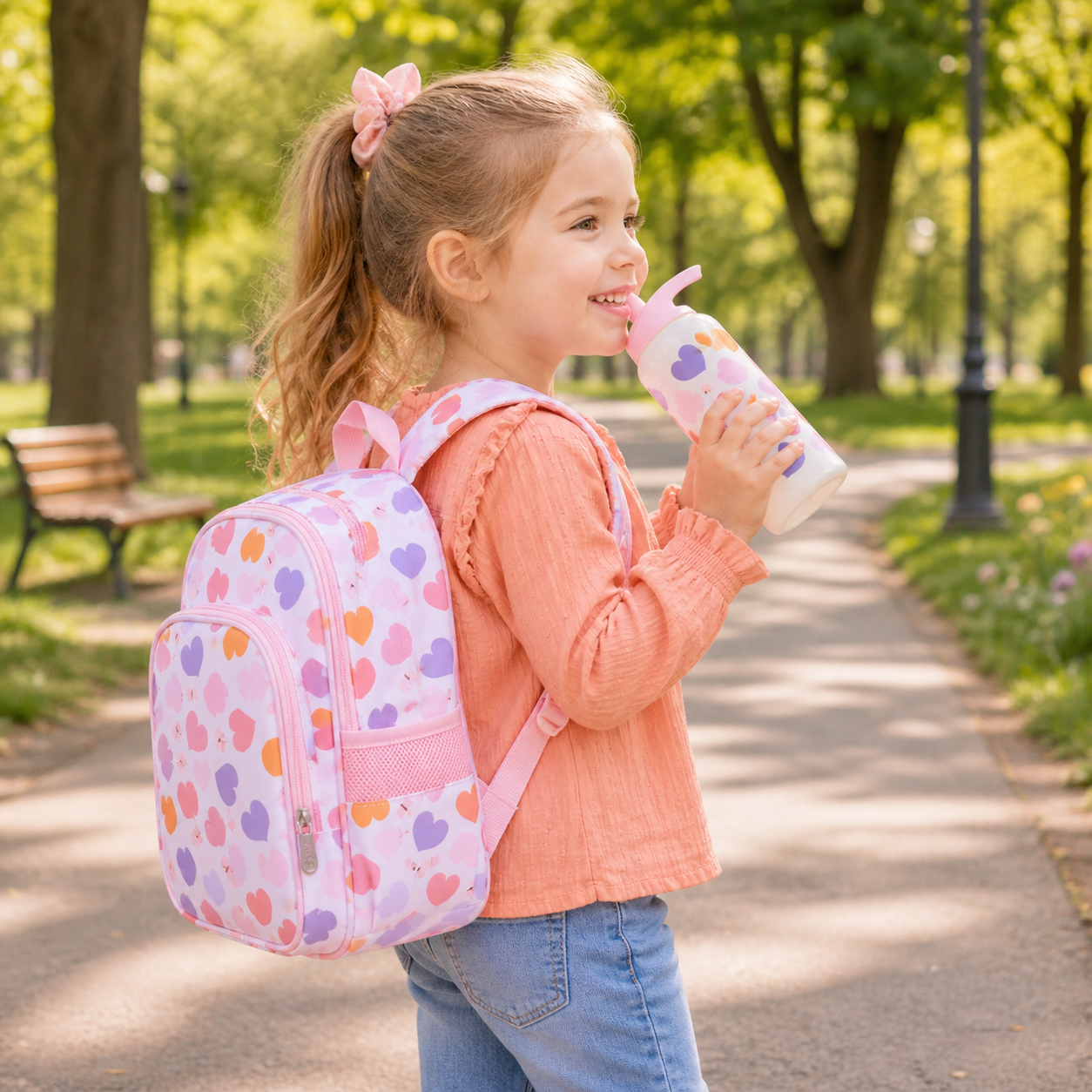 A little lovely company: Backpack with insulated pocket - Hearts - Image 4
