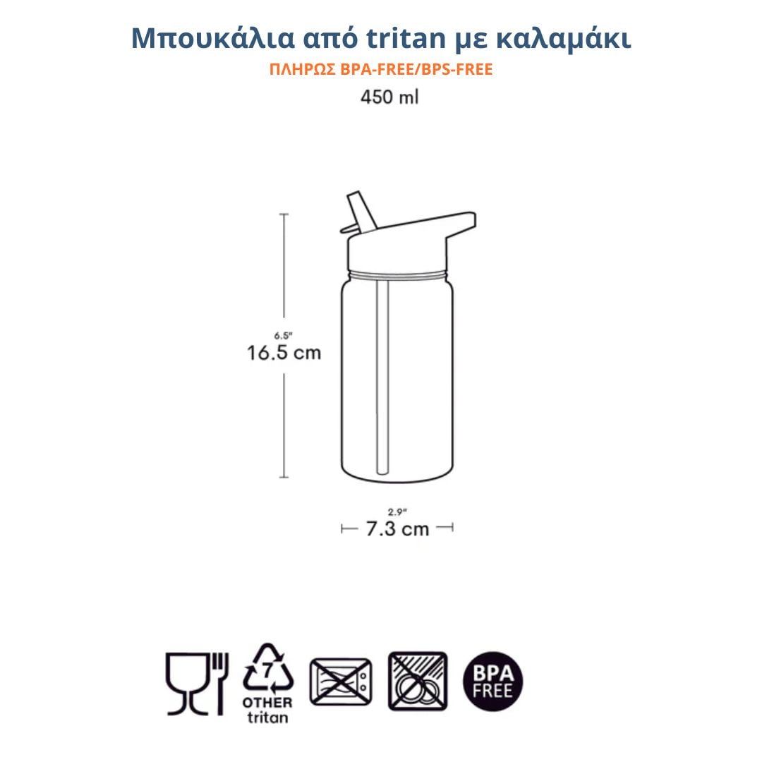 A little lovely company: Tritan Children's Water Bottle 450ml-Hearts - Image 6