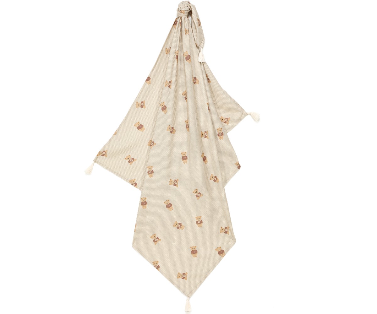 LA MILLOU Bamboo XL Swaddle Blanket Baby Bear