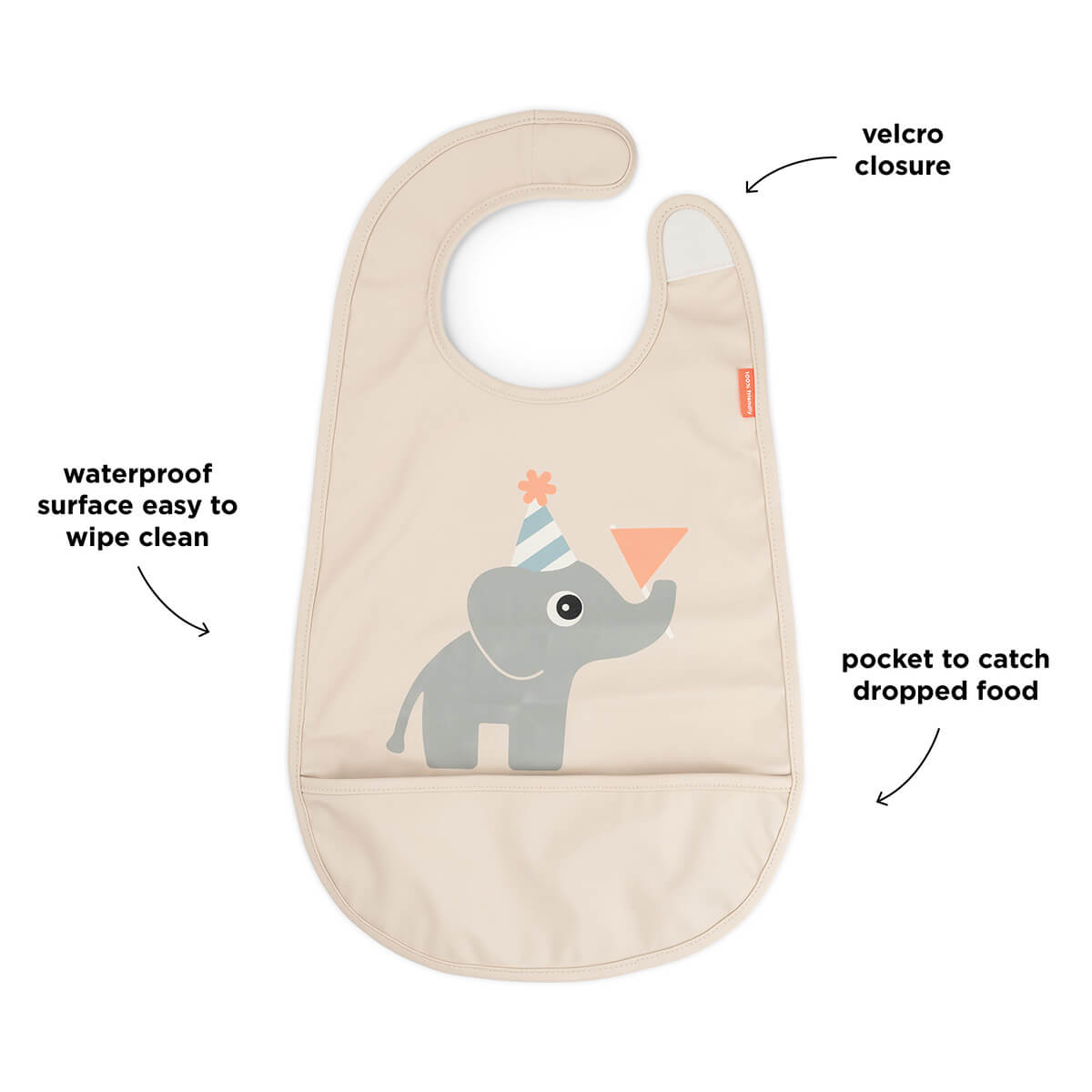DONE BY DEER BIB WITH VELCRO CELEBRATION SAND - Image 3