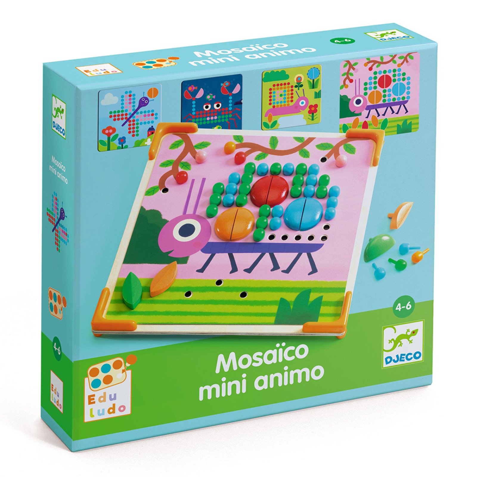 Djeco Mosaic with dowels "Ladybug & animals"