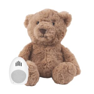 FLOW. Fabric teddy bear Lou with white sounds & music - rechargeable (brown)
