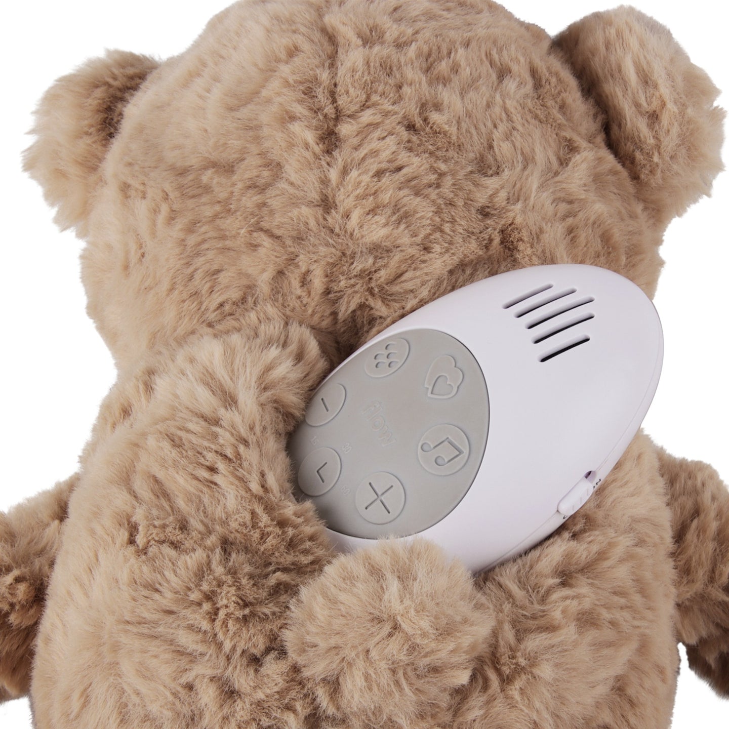 FLOW. Fabric teddy bear Lou with white sounds & music - rechargeable (brown) - Image 6