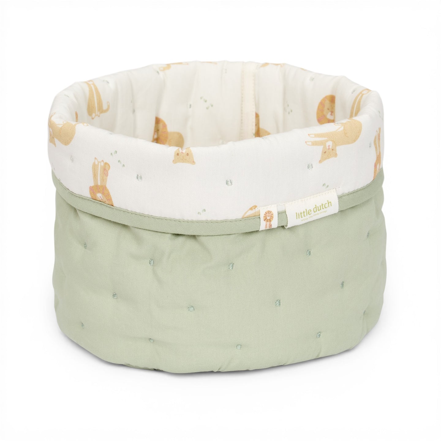 LITTLE DUTCH. Small quilted changing basket Safari Leo