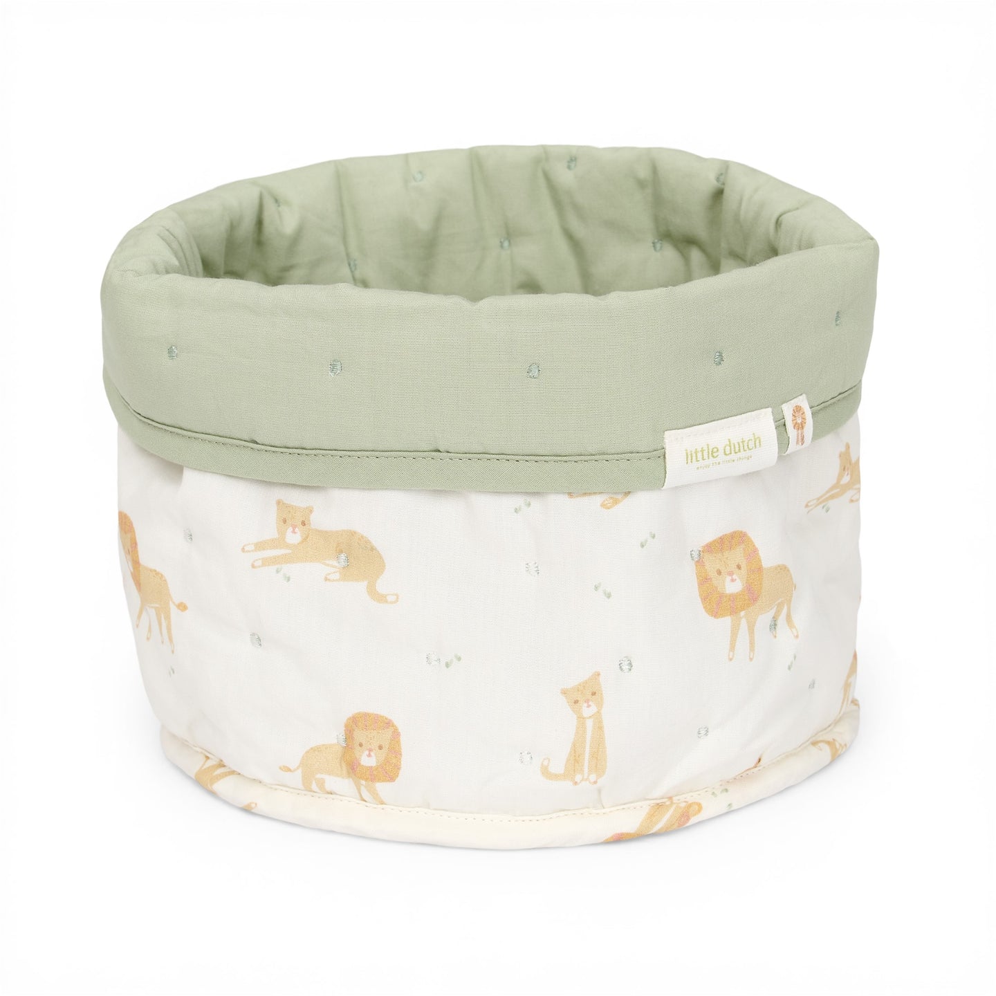 LITTLE DUTCH. Small quilted changing basket Safari Leo - Image 2