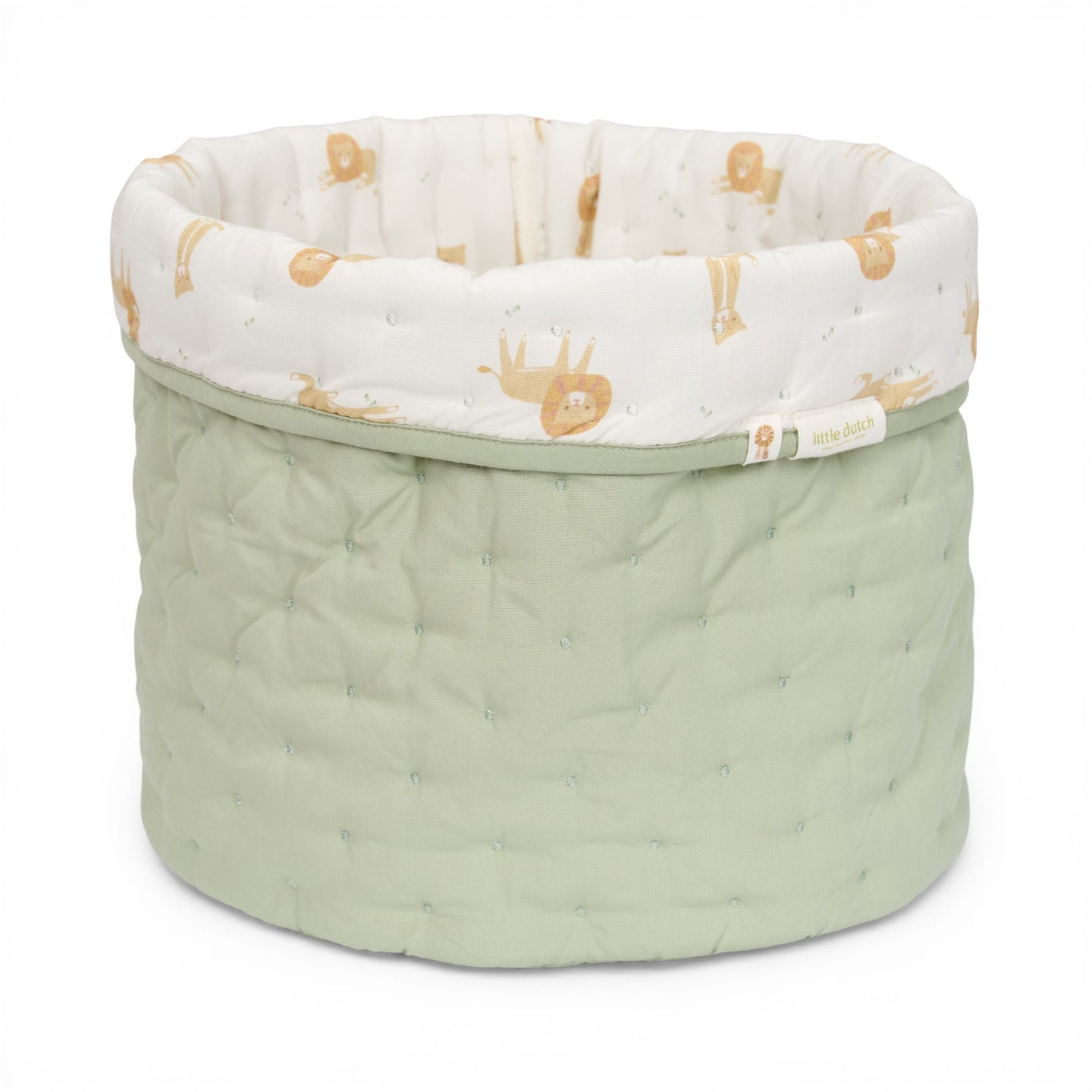 LITTLE DUTCH. Medium quilted changing basket Safari Leo