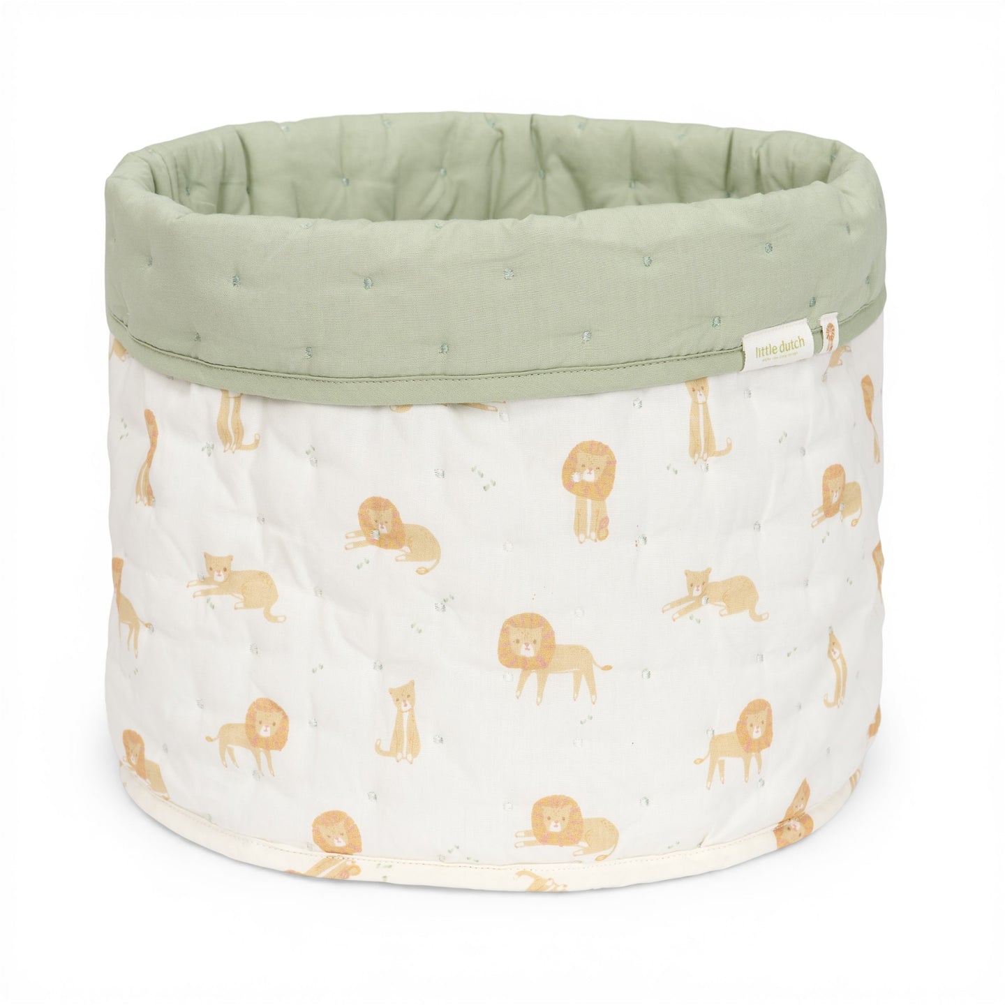 LITTLE DUTCH. Medium quilted changing basket Safari Leo - Image 2
