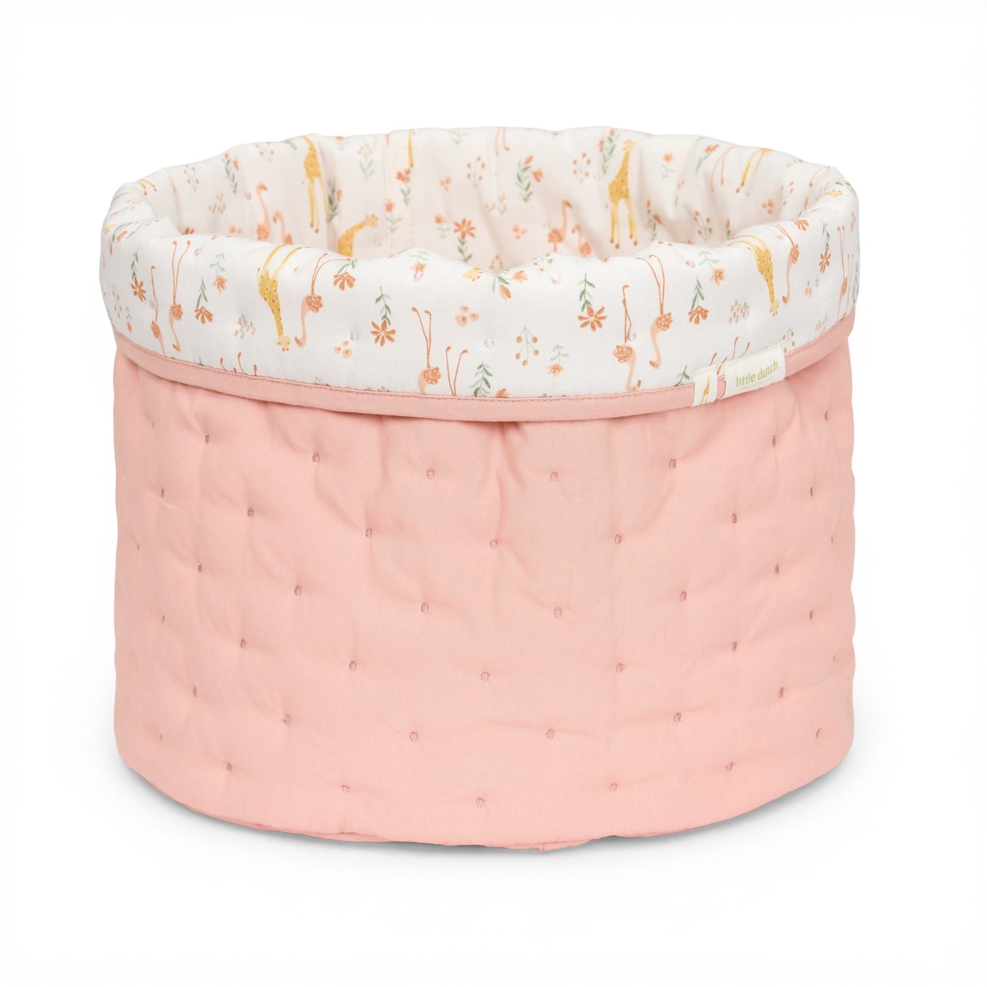LITTLE DUTCH. Medium quilted changing basket Blooming Safari
