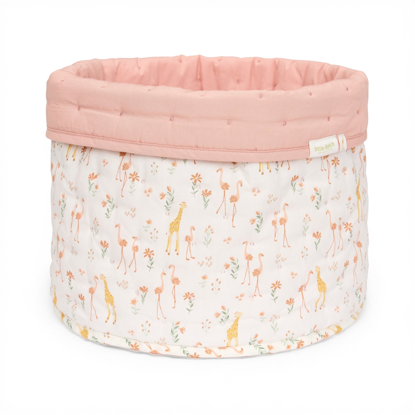 LITTLE DUTCH. Medium quilted changing basket Blooming Safari - Image 2