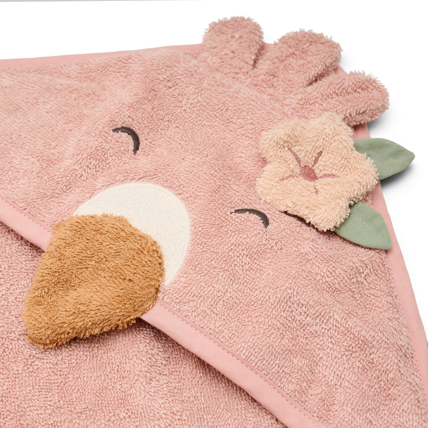 LITTLE DUTCH. Flamingo Hooded Towel 100x100 - Image 2