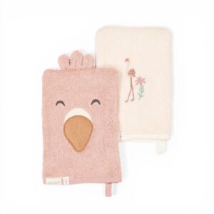 LITTLE DUTCH. Set of 2 Flamingo bath towels