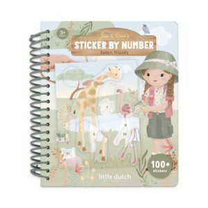 LITTLE DUTCH. Rosa Safari Friends Numbered Sticker Set