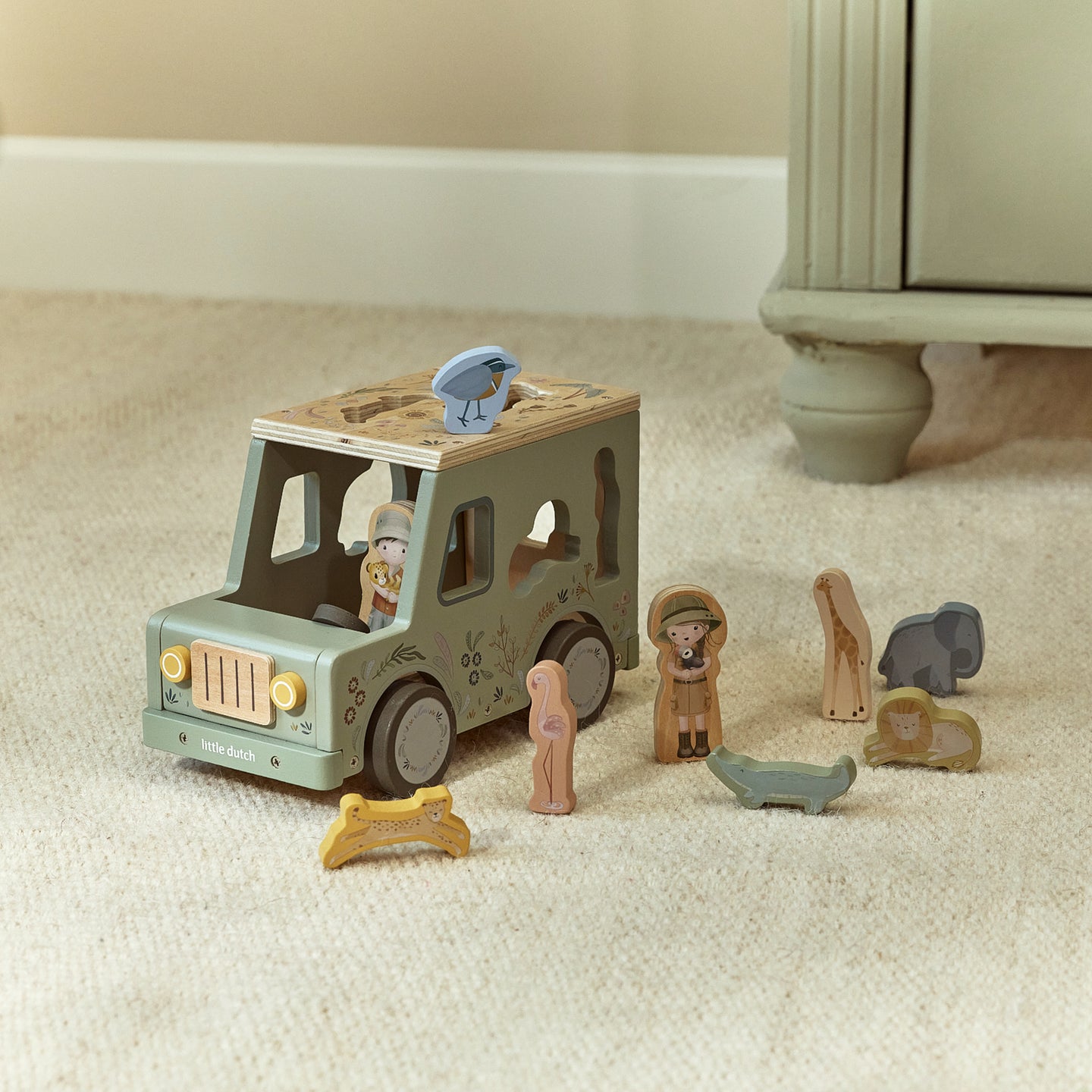 LITTLE DUTCH. Safari Friends FSC Shape Sorter car - Image 2