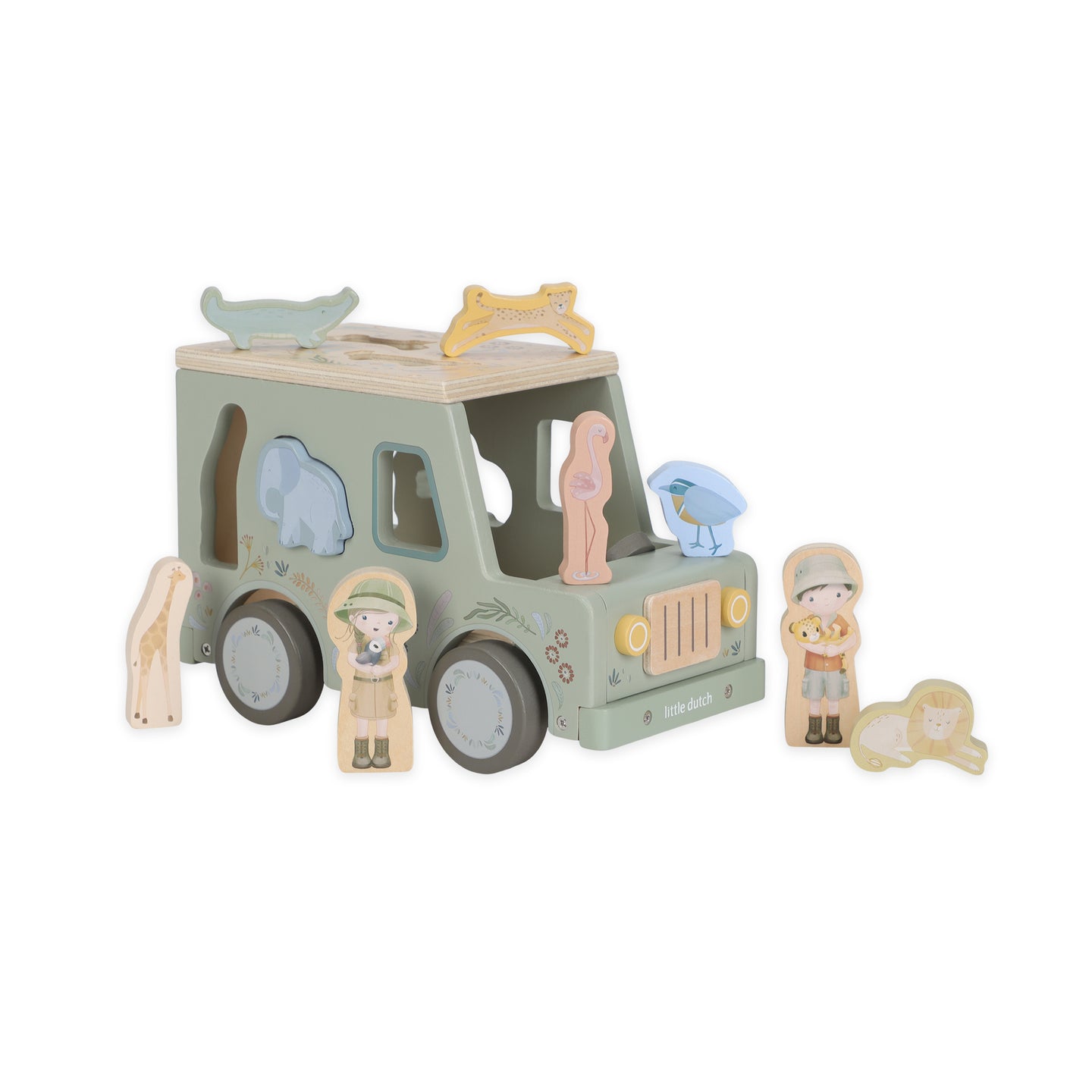 LITTLE DUTCH. Safari Friends FSC Shape Sorter car - Image 4
