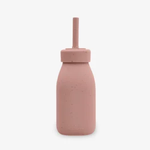 KIKKABOO Bottle with straw Platinum Silicone Blush