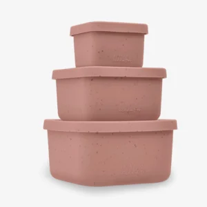 KIKKABOO Snack box set 3 pcs Platinum Silicone Blush