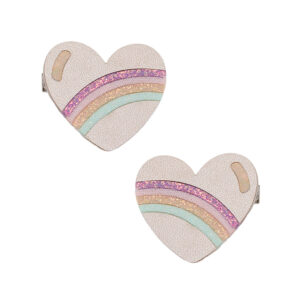 MIMI & LULA RAINBOW STRIPE HEART SALON HAIR CLIPS