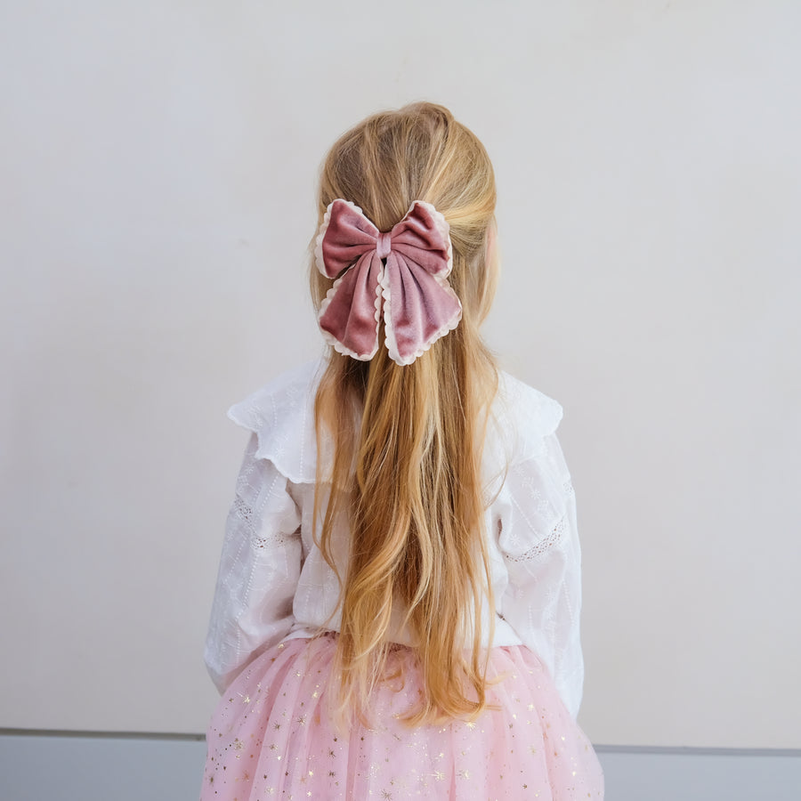 MIMI & LULA SCALLOPED EDGE VELVET BOW - Image 3