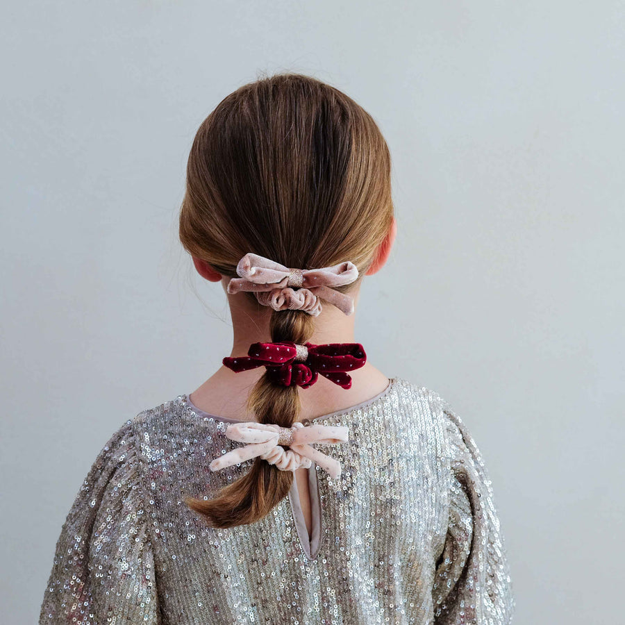 MIMI & LULA VELVET BOW SCRUNCHIES - Image 2