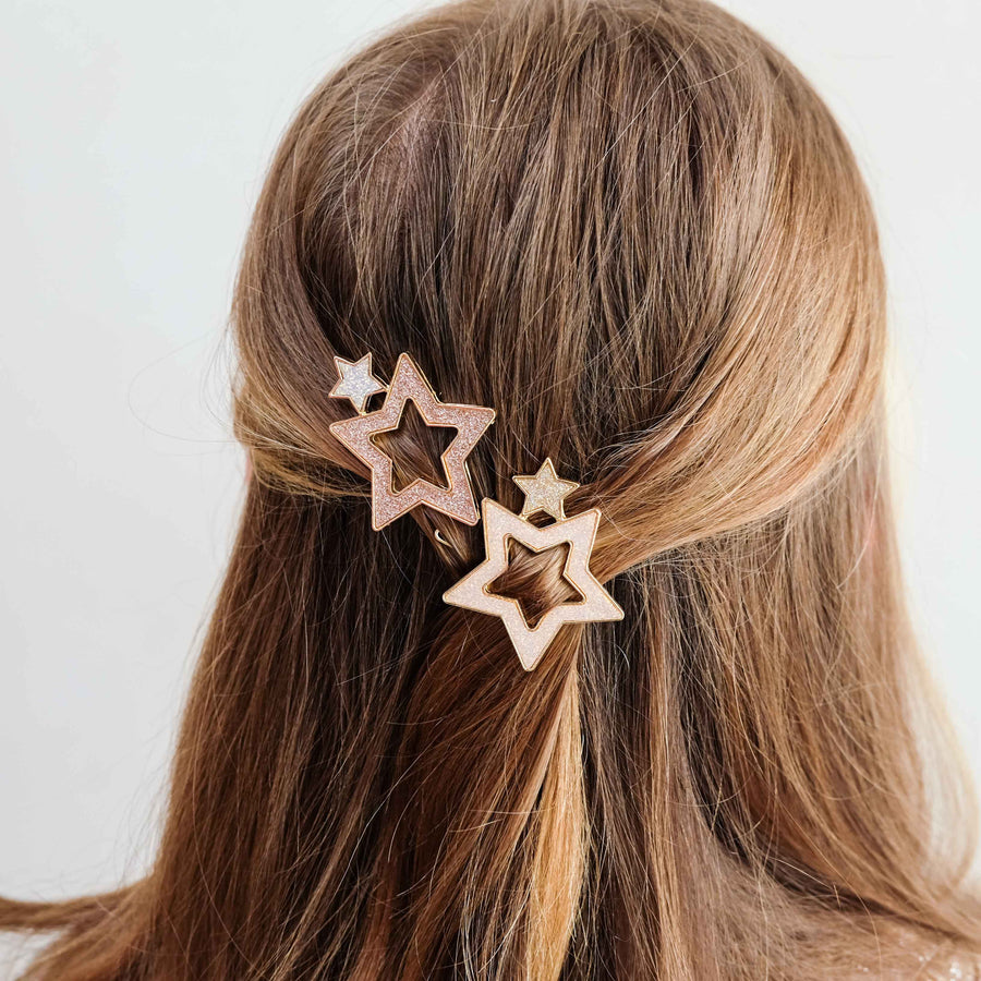 MIMI & LULA SUPER SPARKLE STAR SNAP HAIR CLIPS - Image 2