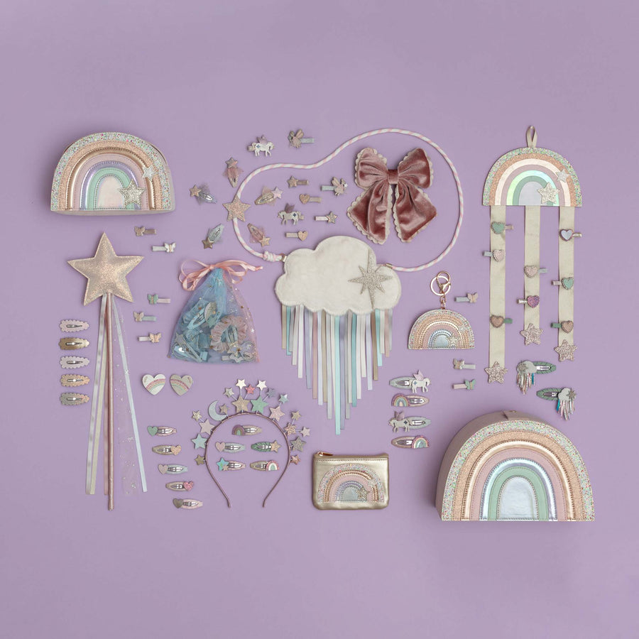 MIMI & LULA RAINBOW STRIPE HEART SALON HAIR CLIPS - Image 6