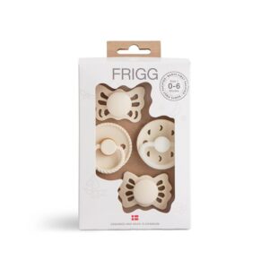 FRIGG Set of 4 Different Pacifiers – Moonlight Sailing Cream 0m+