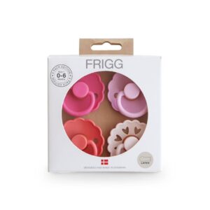 FRIGG Set of 4 Latex Pacifiers – Rosy Romance 0m+