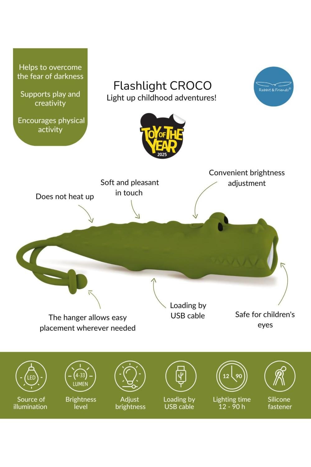 RABBIT & FRIENDS SILICONE FLASHLIGHT CROCO - Image 4