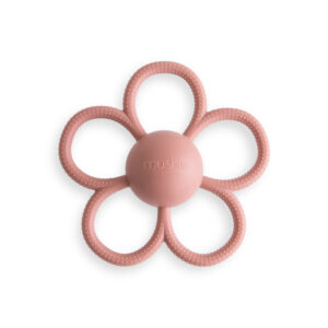 MUSHIE RATTLE TEETHER DAISY DUSTY ROSE