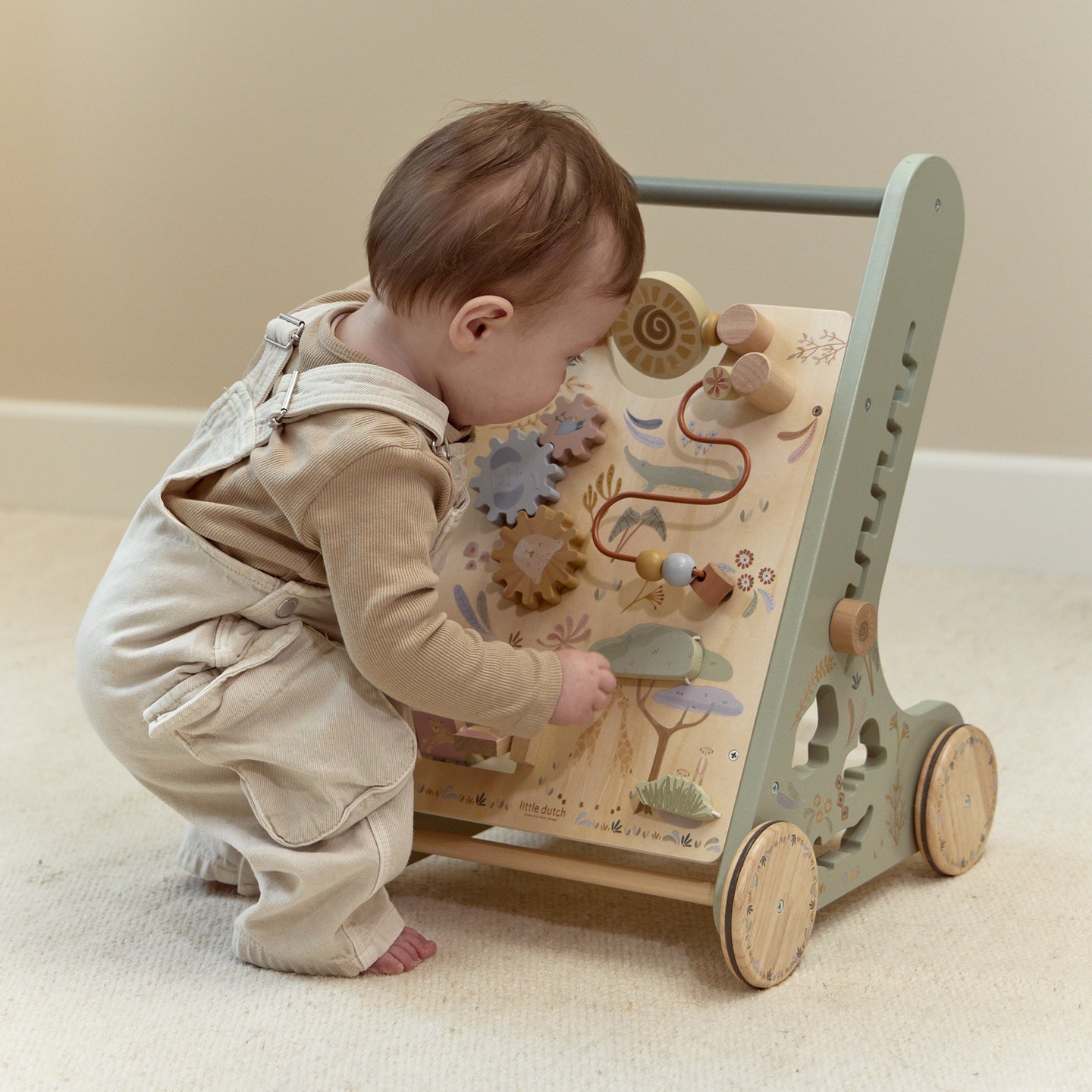 LITTLE DUTCH. Wooden baby activity walker Safari Friends FSC - Image 2