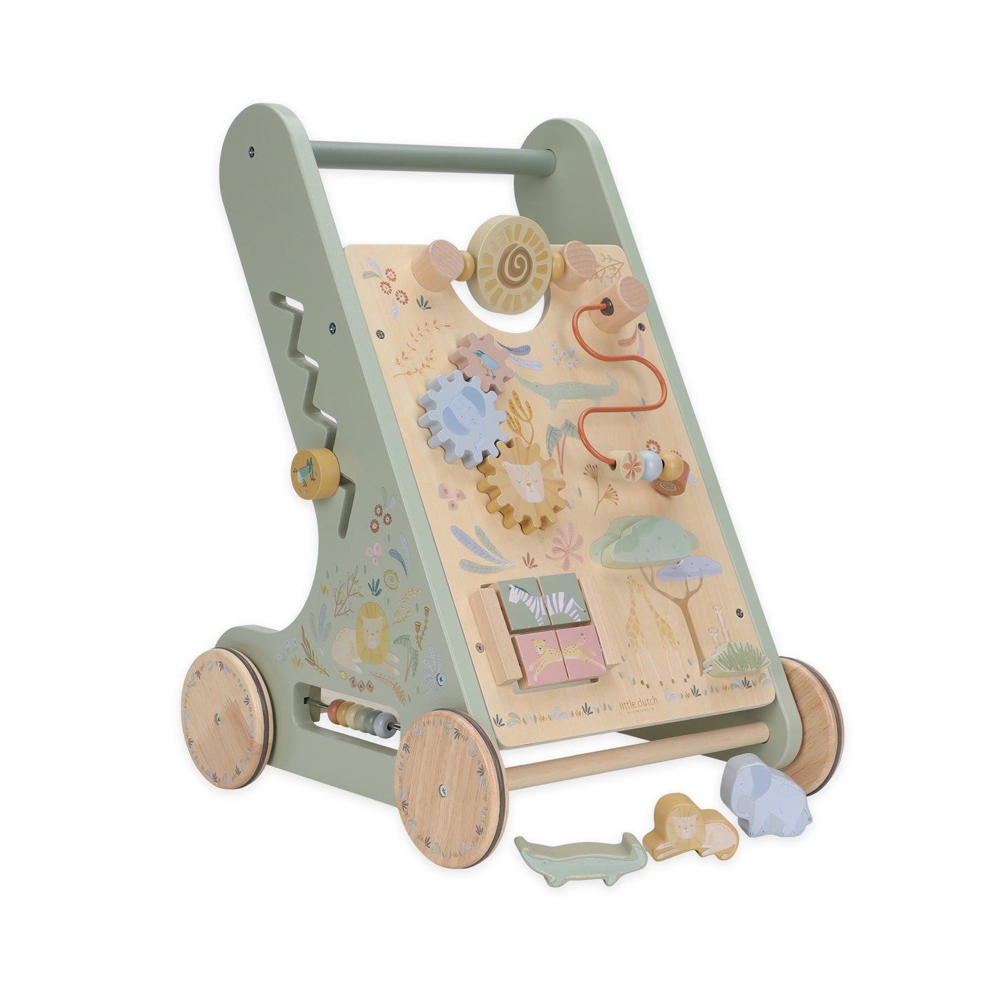 LITTLE DUTCH. Wooden baby activity walker Safari Friends FSC - Image 3